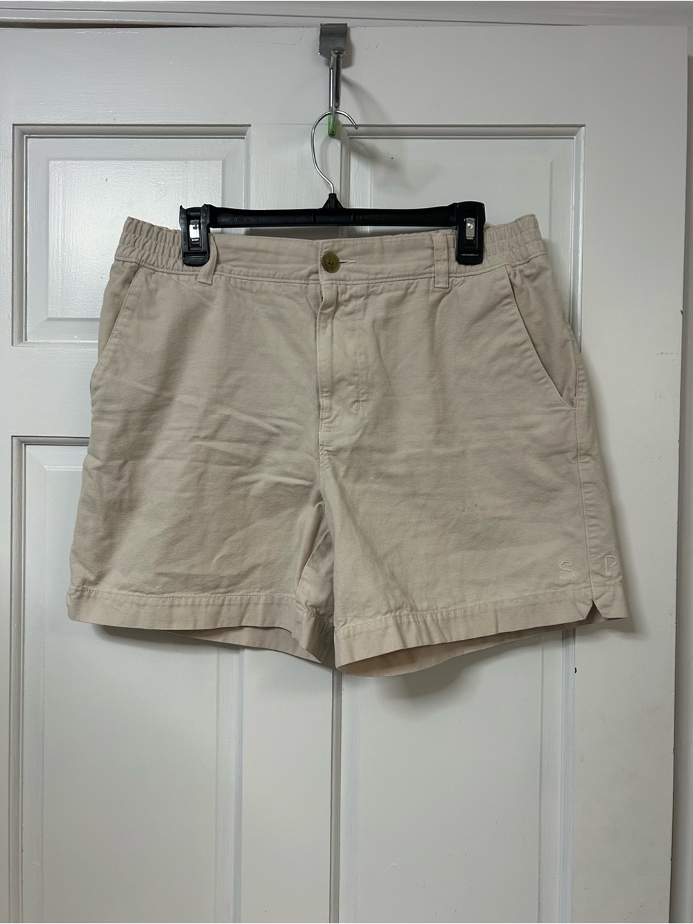 Southern Proper Cream Elastic Waist Cotton Shorts